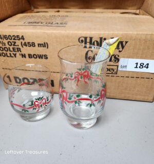a184- Libbey Holiday bows glass sets - Image 1