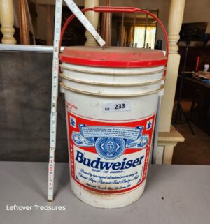 a233- vintage Budweiser King of Beers plastic beer cooler or ice bucket - Image 1