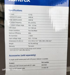 a309- Xantrex PROwatt SW 2000 true sine wave inverter - Image 3