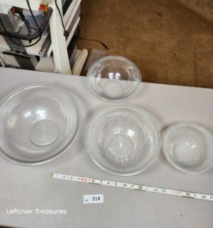a314- pyrex clear glass mixing bowl set - Image 2