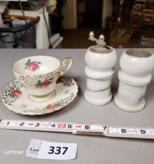 a337- marble salt/pepper, bavaria cup/saucer - Image 1