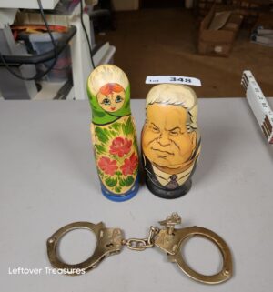 a348- handcuffs, wooden stacking toys - Image 2