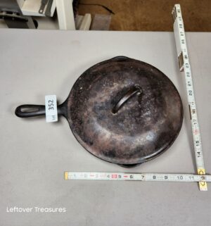a352- cast iron skillet w/ mis-match lid - Image 1