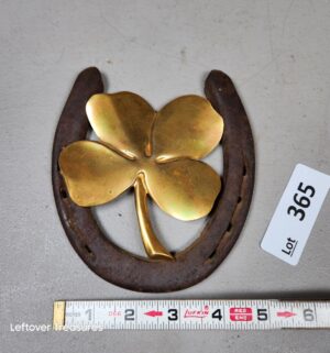 a365- 24kt gold plated 4 leaf clover and horse shoe - Image 1
