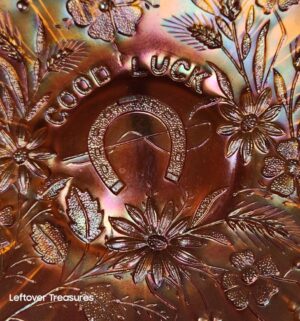 a367- antique Northwood carnival glass bowl in the Good Luck pattern - Image 2