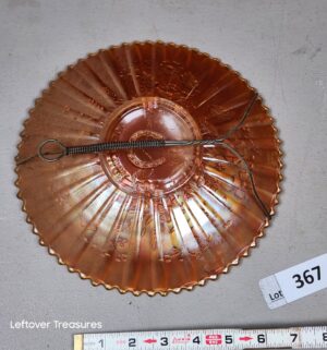 a367- antique Northwood carnival glass bowl in the Good Luck pattern - Image 3