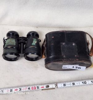 b136- Antique Binoculars Iris Paris on eyepiece