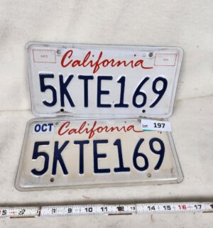b197- California Matching Plates. Sold as Novelty