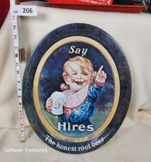 b206- vintage oval tray Say Hires The Honest Root Beer