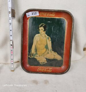 b212- Coca-Cola advertising tray featuring a woman in a yellow swimsuit