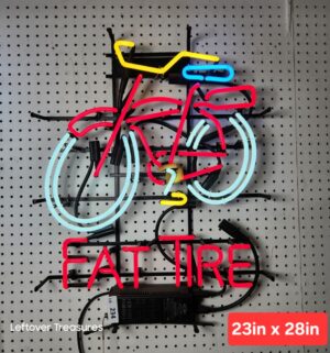 b234- Fat Tire Beer advertising neon sign featuring a figural bicycle design - Image 1
