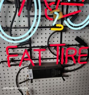 b234- Fat Tire Beer advertising neon sign featuring a figural bicycle design - Image 2