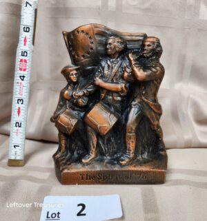 c2- 1974 The Spirit of 76 cast metal coin bank produced by Banthrico Inc