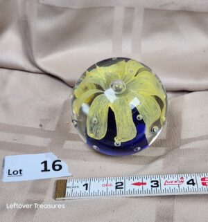 c16- hand-blown art glass paperweight