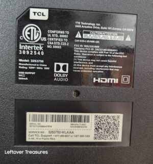 c50- TCL 32 inch Smart TV. No remote. - Image 4