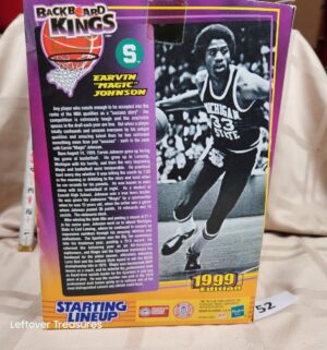 c52- 1999 Hasbro Starting Lineup Backboard Kings Magic Johnson in a Michigan State Spartans jersey - Image 3