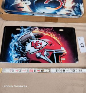 c67- Kansas City Chiefs. Metal License Plate Cover - Image 1
