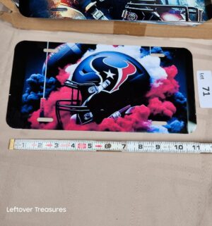 c71- Texans. Metal License Plate Cover