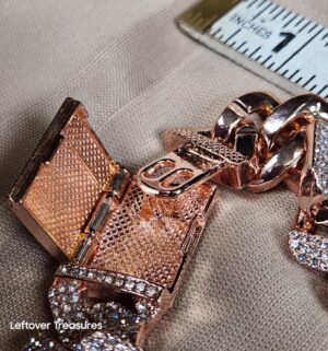c109- iced-out Miami Cuban link chain. Fake stones not gold or silver. - Image 3