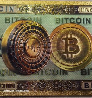 c113- One Bitcoin 24K Gold Plated Foil Banknote Collectors Bill Non-currency Replica Art Collection - Image 4