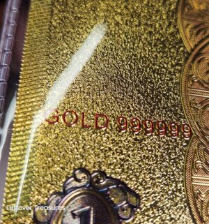 c113- One Bitcoin 24K Gold Plated Foil Banknote Collectors Bill Non-currency Replica Art Collection - Image 6