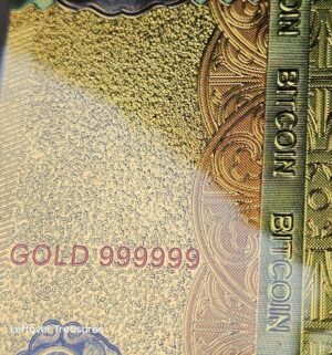 c115- One Bitcoin 24K Gold Plated Foil Banknote Collectors Bill Non-currency Replica Art Collection - Image 4