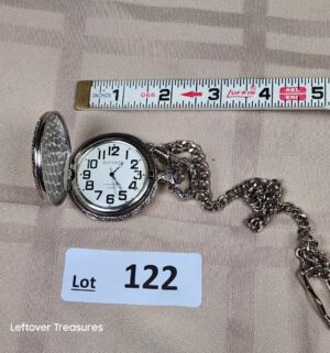 c122- vintage Dufonte by Lucien Piccard silver-tone quartz pocket watch