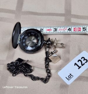 c123- Cuff Links w/ pocket watch