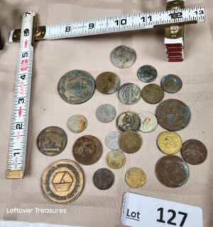 c127- vintage foreign coins, tokens