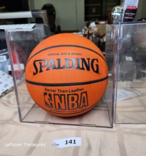 c141- Autographed Spalding NBA Basketball w/ case. NO COA