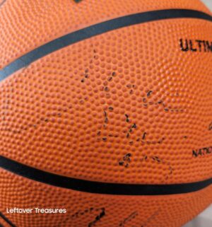 c141- Autographed Spalding NBA Basketball w/ case. NO COA - Image 6