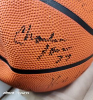 c141- Autographed Spalding NBA Basketball w/ case. NO COA - Image 7