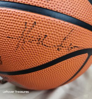 c141- Autographed Spalding NBA Basketball w/ case. NO COA - Image 9