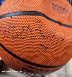 c141- Autographed Spalding NBA Basketball w/ case. NO COA - Image 10