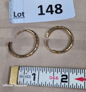 c148- 14k gold hoop earrings. Acid tested
