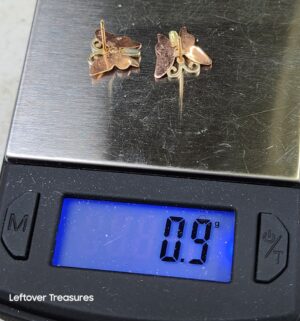 c149- 10k gold Black Hills Gold butterfly earrings. Acid Tested - Image 3
