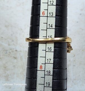 c154- 10k yellow gold bypass band featuring a channel-set row of clear diamonds. Gold/Diamonds Tested - Image 6
