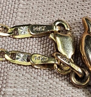 c156- 14k gold Dolphin Earring & Necklace Set. Gold Acid tested - Image 5
