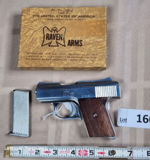 c160- Raven Arms MP-25 semi-automatic pocket pistol chambered in .25 ACP. Gun Dealer Transfer. Buyer responsible for background check and all related fees.