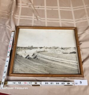 d9- early 1940s dirt track motocycle race print