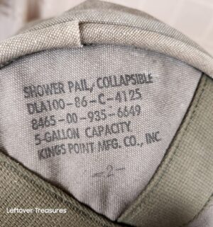 d64- vintage US Military collapsible canvas shower bucket - Image 4