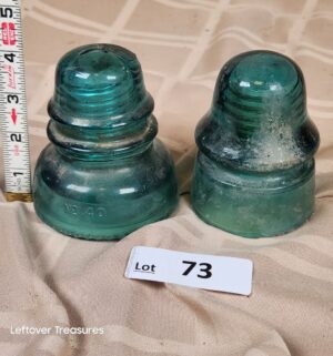 d73- vintage Hemingray No. 40 glass insulators - Image 1