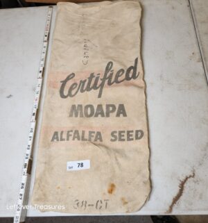 d78- burlap bag labeled for Moapa Certified Alfalfa Seed