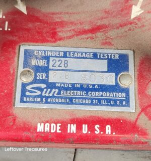 d115- Sun Electric Corporation Model 228 Cylinder Leakage Tester - Image 2