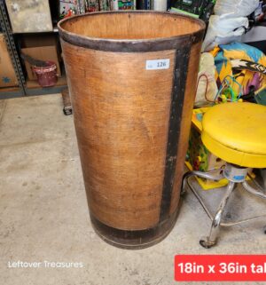 d126- antique bentwood mercantile barrel