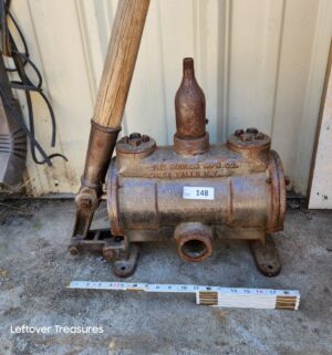 d148- antique cast iron hand-operated water transfer pump manufactured by The Goulds Mfg. Co. in Seneca Falls, N.Y