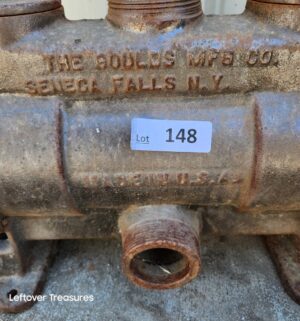 d148- antique cast iron hand-operated water transfer pump manufactured by The Goulds Mfg. Co. in Seneca Falls, N.Y - Image 5