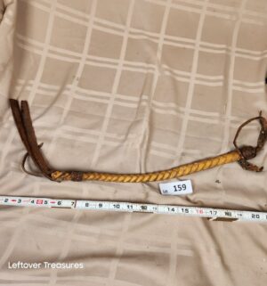 d159- vintage braided rawhide quirt whip