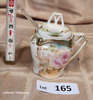 d165- vintage Bavaria hand-painted porcelain sugar bowl