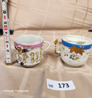 d173- victorian era porcelain mustache cups